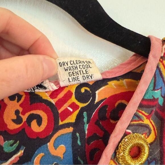 Vintage Judith Ann Loungewear Colorful Midi Dress - Picture 7 of 7